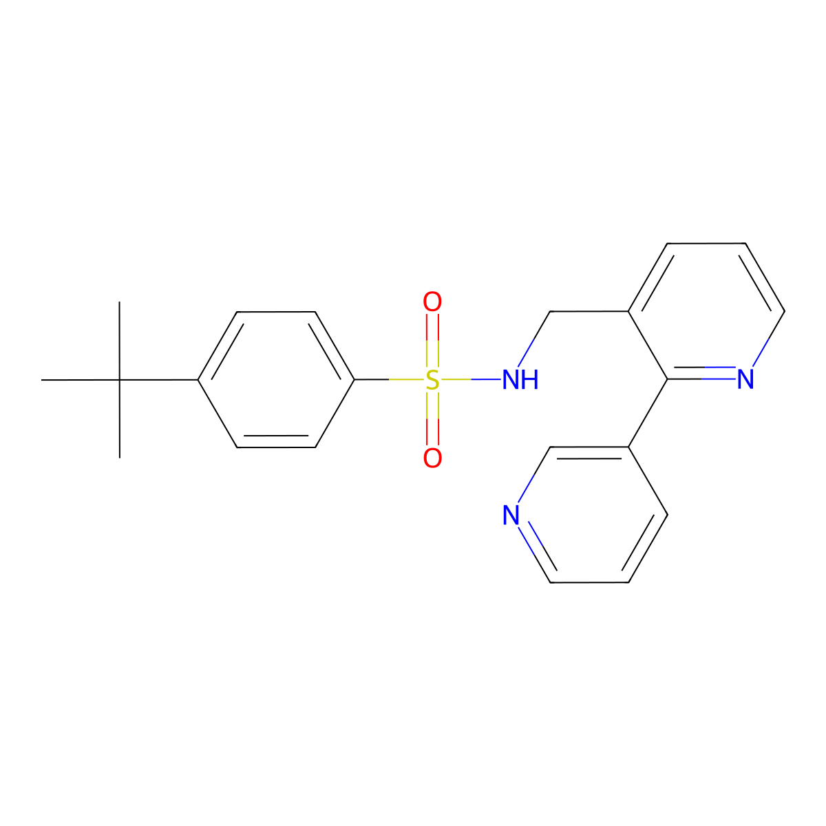 N-([2,3'-bipyridin]-3-ylmethyl)-4-(tert-butyl)benzenesulfonamide molecular structure, CAS 2034441-35-3