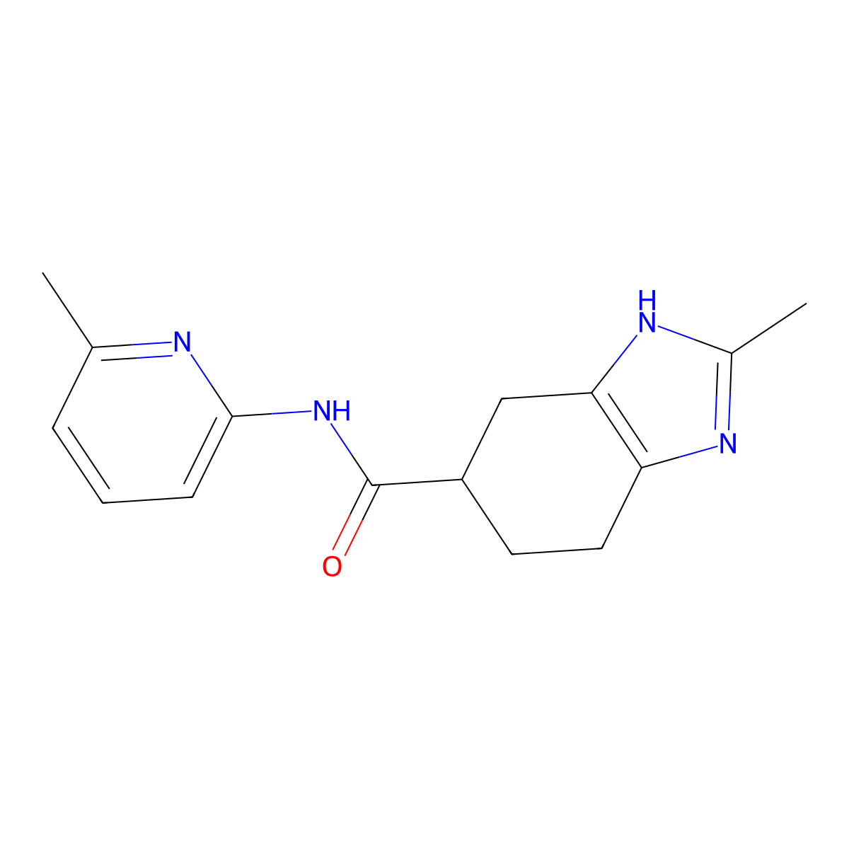 2-methyl-N-(6-methylpyridin-2-yl)-4,5,6,7-tetrahydro-1H-benzo[d]imidazole-5-carboxamide molecular structure, CAS 2034441-36-4