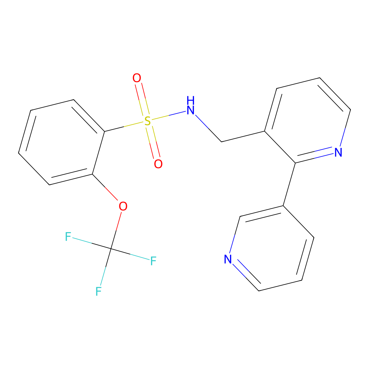 N-([2,3'-bipyridin]-3-ylmethyl)-2-(trifluoromethoxy)benzenesulfonamide molecular structure, CAS 2034441-44-4