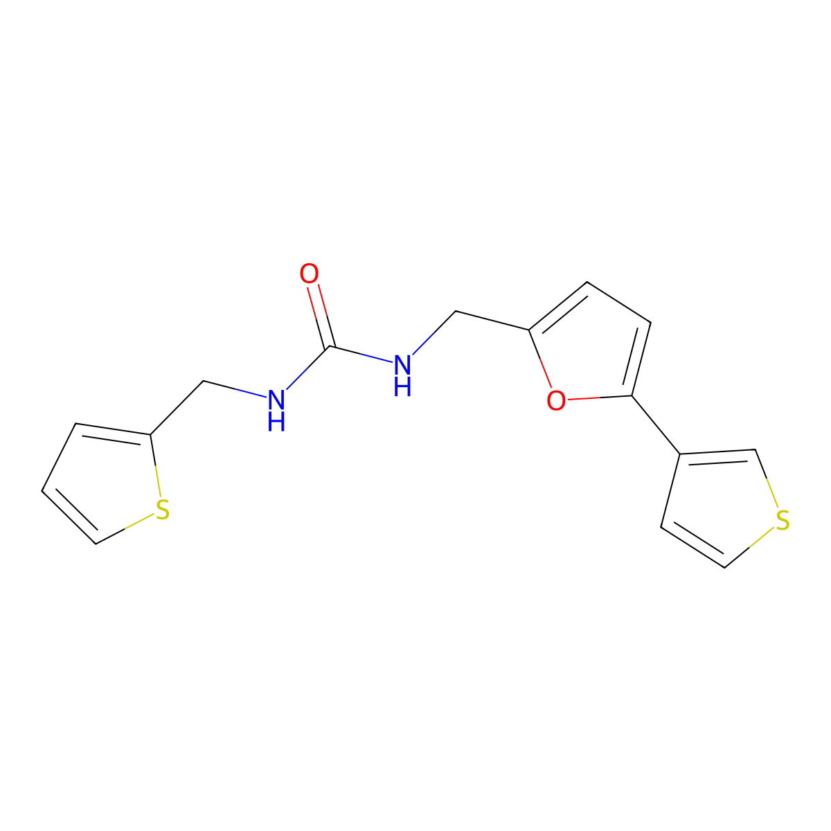 1-(Thiophen-2-ylmethyl)-3-((5-(thiophen-3-yl)furan-2-yl)methyl)urea molecular structure, CAS 2034441-46-6