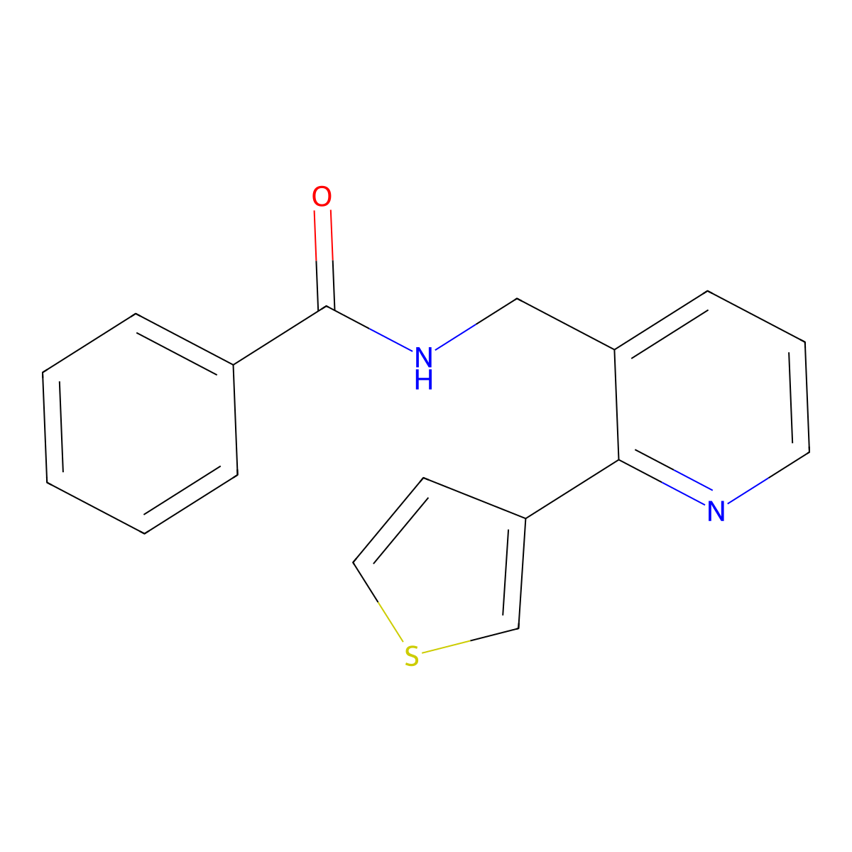 N-((2-(thiophen-3-yl)pyridin-3-yl)methyl)benzamide molecular structure, CAS 2034441-48-8