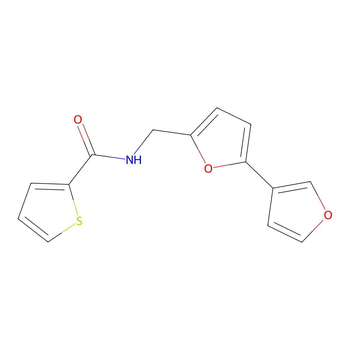 N-([2,3'-bifuran]-5-ylmethyl)thiophene-2-carboxamide molecular structure, CAS 2034441-56-8