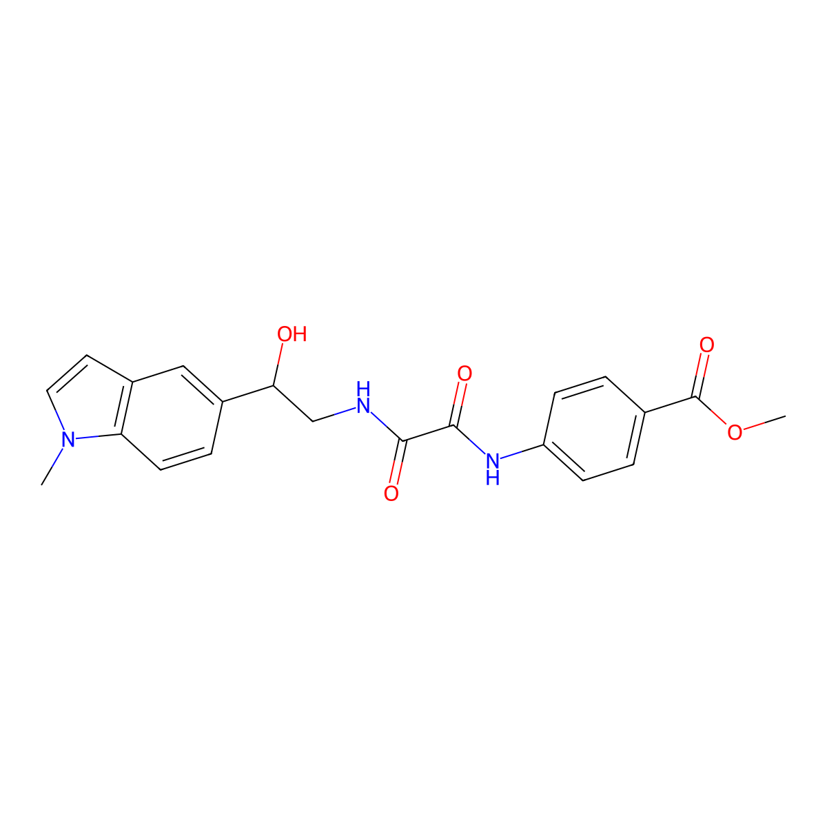 methyl 4-(2-((2-hydroxy-2-(1-methyl-1H-indol-5-yl)ethyl)amino)-2-oxoacetamido)benzoate molecular structure, CAS 2034441-60-4