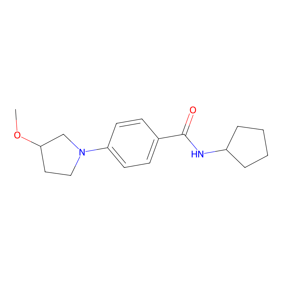 N-cyclopentyl-4-(3-methoxypyrrolidin-1-yl)benzamide molecular structure, CAS 2034441-61-5