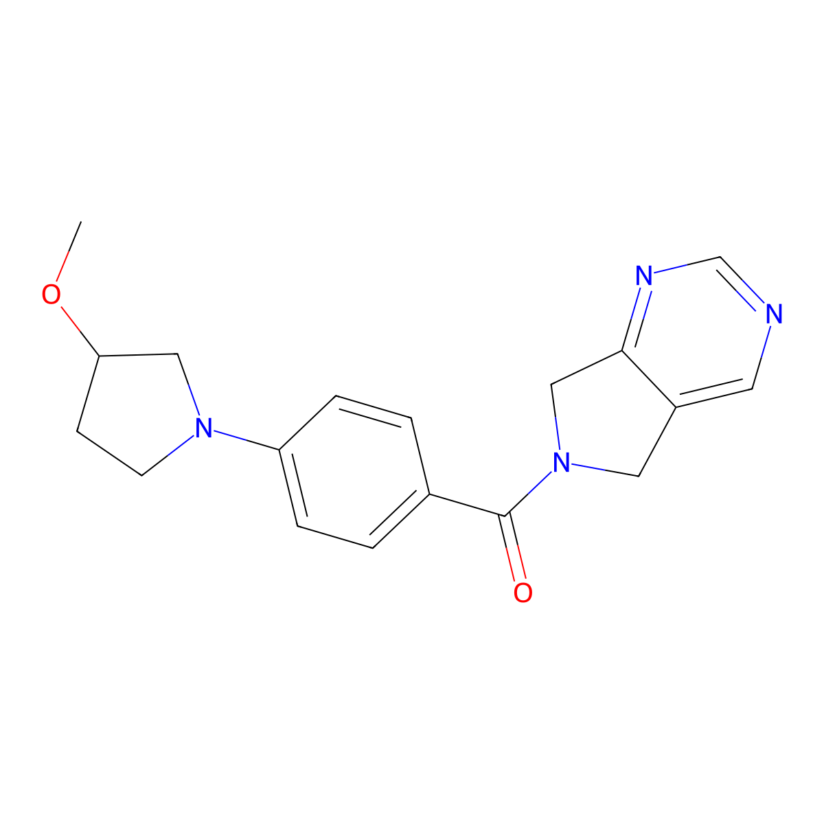 (4-(3-methoxypyrrolidin-1-yl)phenyl)(5H-pyrrolo[3,4-d]pyrimidin-6(7H)-yl)methanone molecular structure, CAS 2034441-69-3