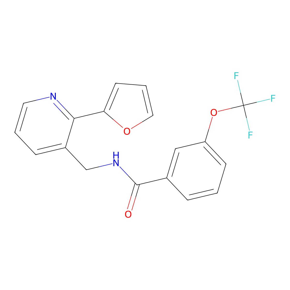 N-{[2-(furan-2-yl)pyridin-3-yl]methyl}-3-(trifluoromethoxy)benzamide molecular structure, CAS 2034441-70-6