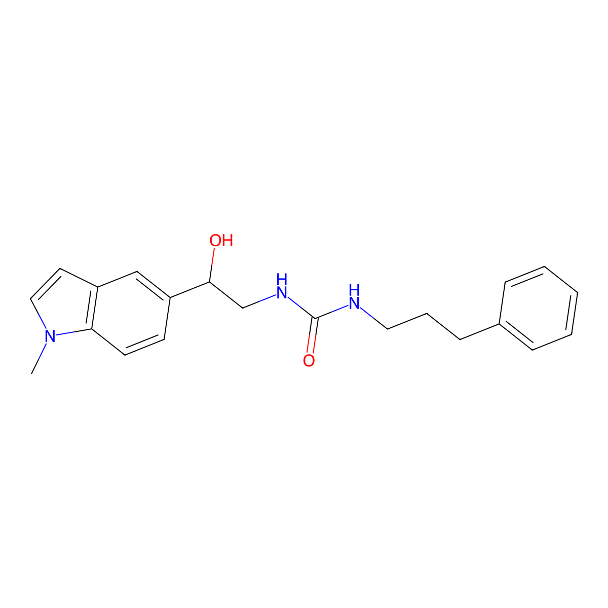 1-(2-hydroxy-2-(1-methyl-1H-indol-5-yl)ethyl)-3-(3-phenylpropyl)urea molecular structure, CAS 2034442-01-6