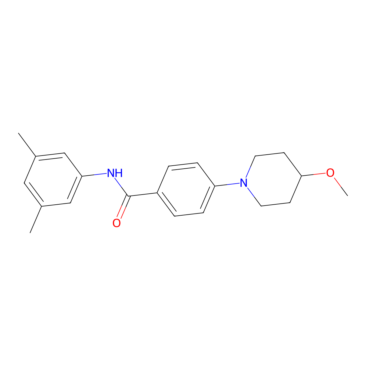 N-(3,5-dimethylphenyl)-4-(4-methoxypiperidin-1-yl)benzamide molecular structure, CAS 2034442-08-3