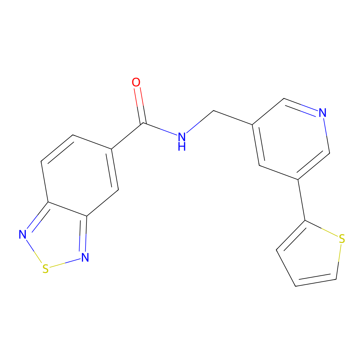 N-((5-(thiophen-2-yl)pyridin-3-yl)methyl)benzo[c][1,2,5]thiadiazole-5-carboxamide molecular structure, CAS 2034442-13-0