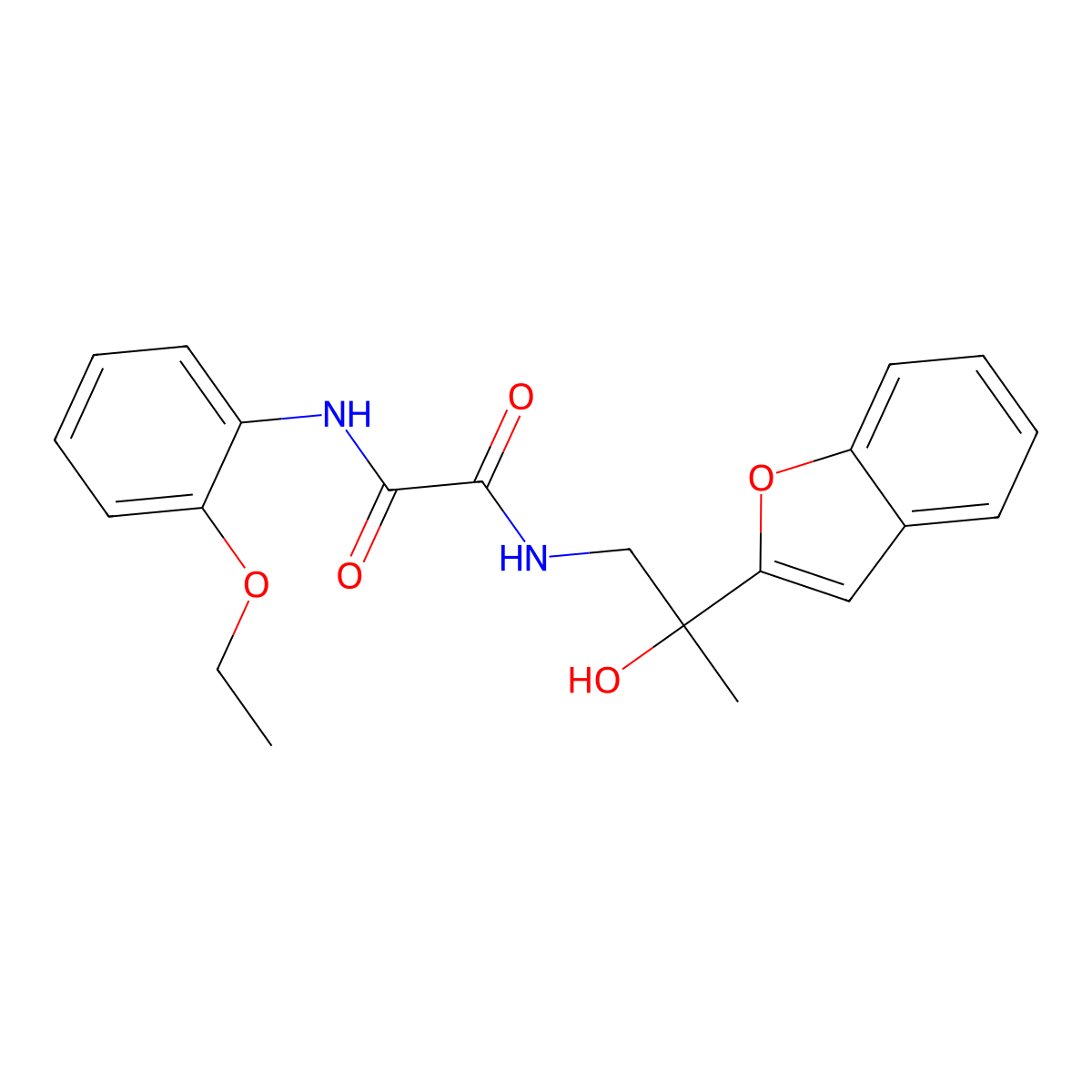 N1-(2-(benzofuran-2-yl)-2-hydroxypropyl)-N2-(2-ethoxyphenyl)oxalamide molecular structure, CAS 2034442-19-6