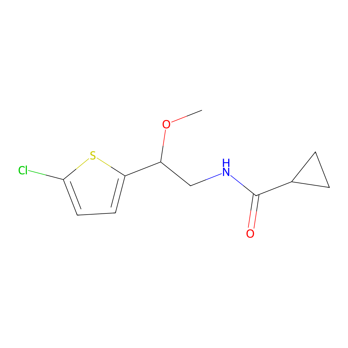N-[2-(5-chlorothiophen-2-yl)-2-methoxyethyl]cyclopropanecarboxamide molecular structure, CAS 2034442-23-2