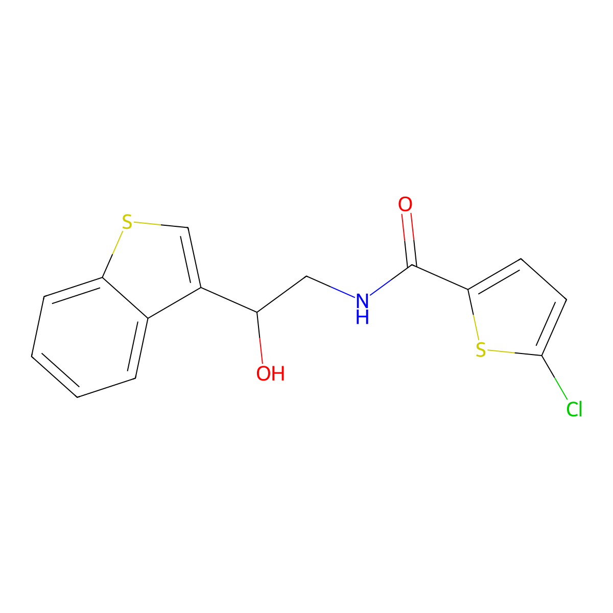 N-(2-(benzo[b]thiophen-3-yl)-2-hydroxyethyl)-5-chlorothiophene-2-carboxamide molecular structure, CAS 2034442-31-2
