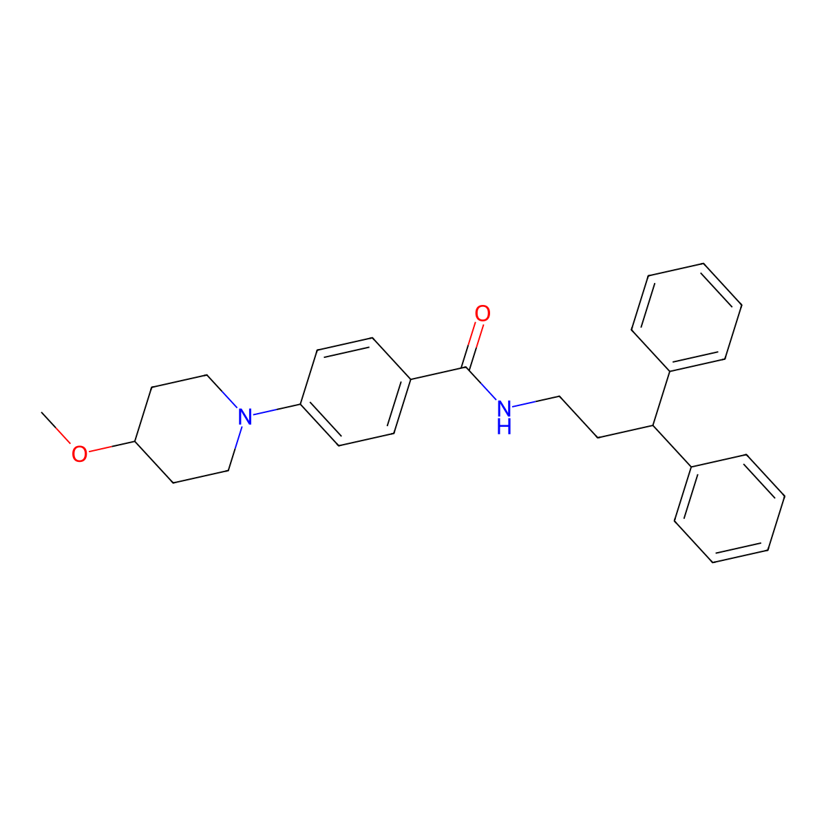 N-(3,3-diphenylpropyl)-4-(4-methoxypiperidin-1-yl)benzamide molecular structure, CAS 2034442-33-4
