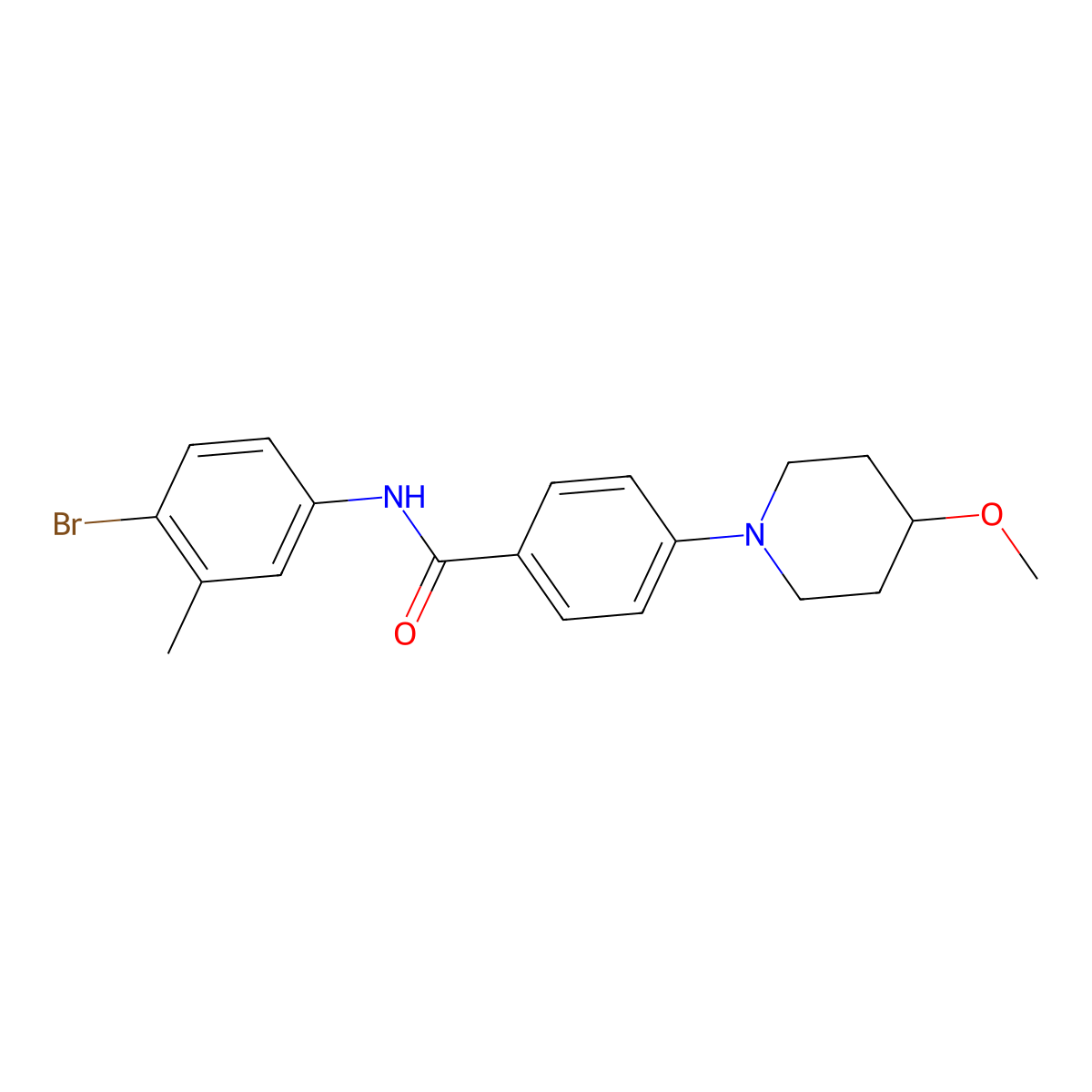 N-(4-bromo-3-methylphenyl)-4-(4-methoxypiperidin-1-yl)benzamide molecular structure, CAS 2034442-40-3