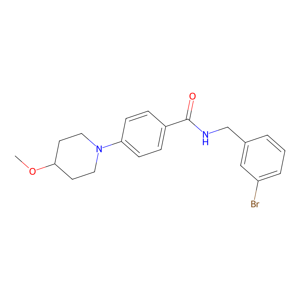N-(3-bromobenzyl)-4-(4-methoxypiperidin-1-yl)benzamide molecular structure, CAS 2034442-52-7