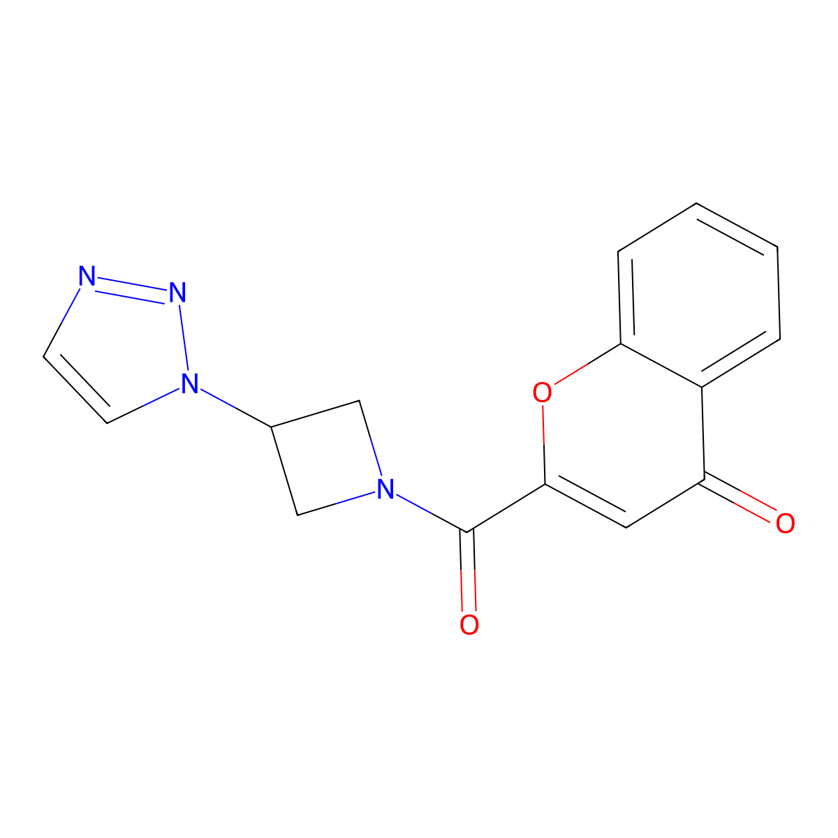 2-(3-(1H-1,2,3-triazol-1-yl)azetidine-1-carbonyl)-4H-chromen-4-one molecular structure, CAS 2034442-54-9