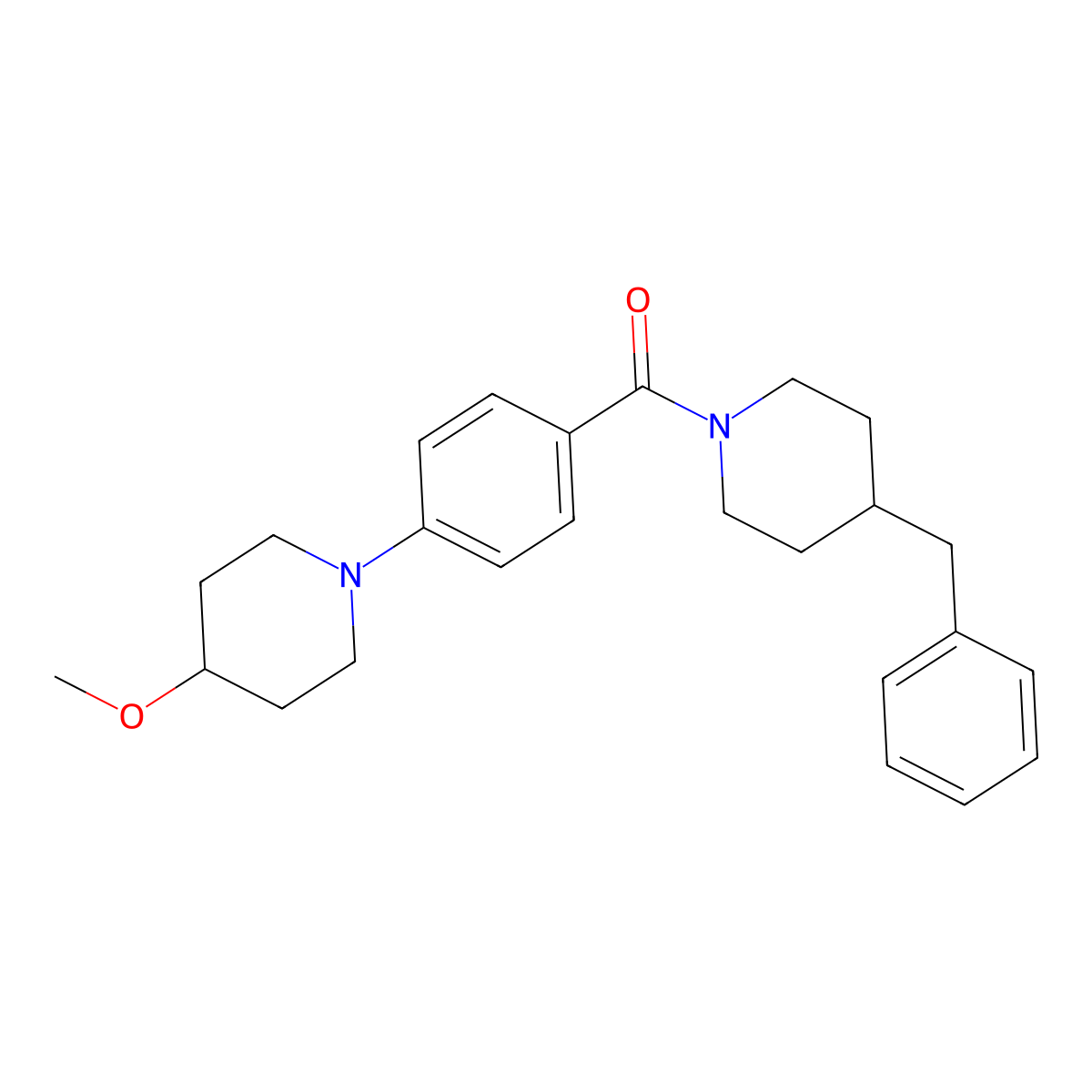 (4-Benzylpiperidin-1-yl)(4-(4-methoxypiperidin-1-yl)phenyl)methanone molecular structure, CAS 2034442-56-1