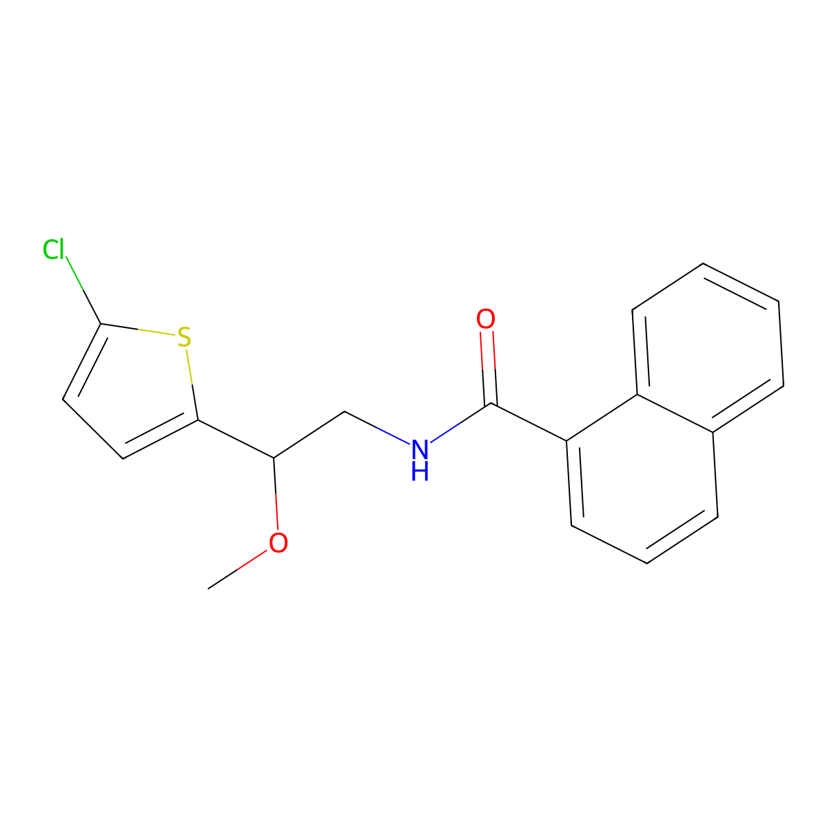 N-(2-(5-chlorothiophen-2-yl)-2-methoxyethyl)-1-naphthamide molecular structure, CAS 2034442-60-7