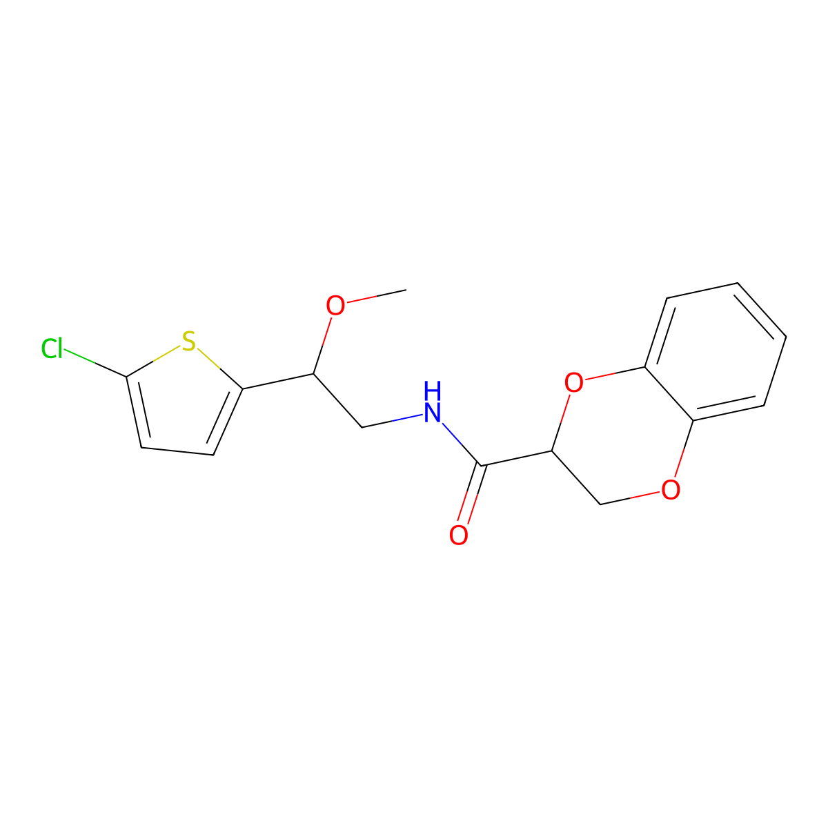 N-(2-(5-chlorothiophen-2-yl)-2-methoxyethyl)-2,3-dihydrobenzo[b][1,4]dioxine-2-carboxamide molecular structure, CAS 2034442-70-9