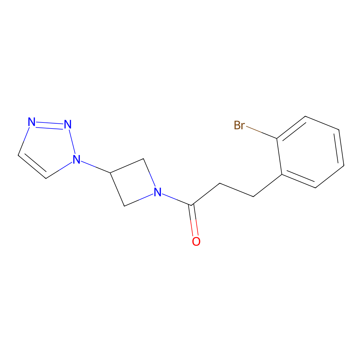 1-(3-(1H-1,2,3-triazol-1-yl)azetidin-1-yl)-3-(2-bromophenyl)propan-1-one molecular structure, CAS 2034442-73-2
