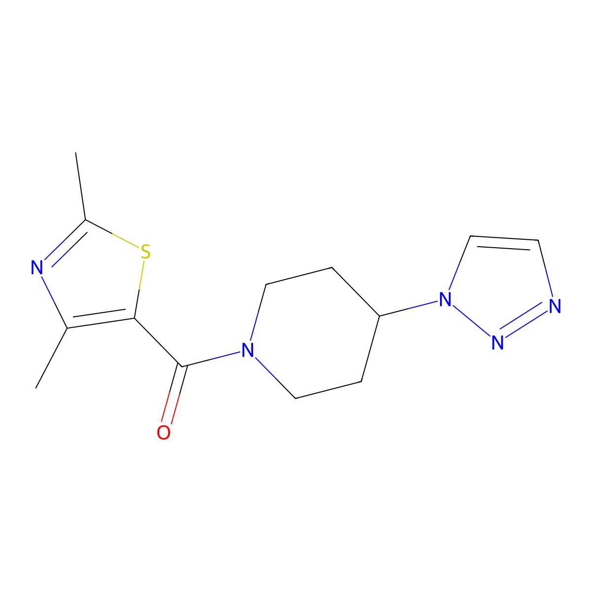 (4-(1H-1,2,3-triazol-1-yl)piperidin-1-yl)(2,4-dimethylthiazol-5-yl)methanone molecular structure, CAS 2034442-74-3