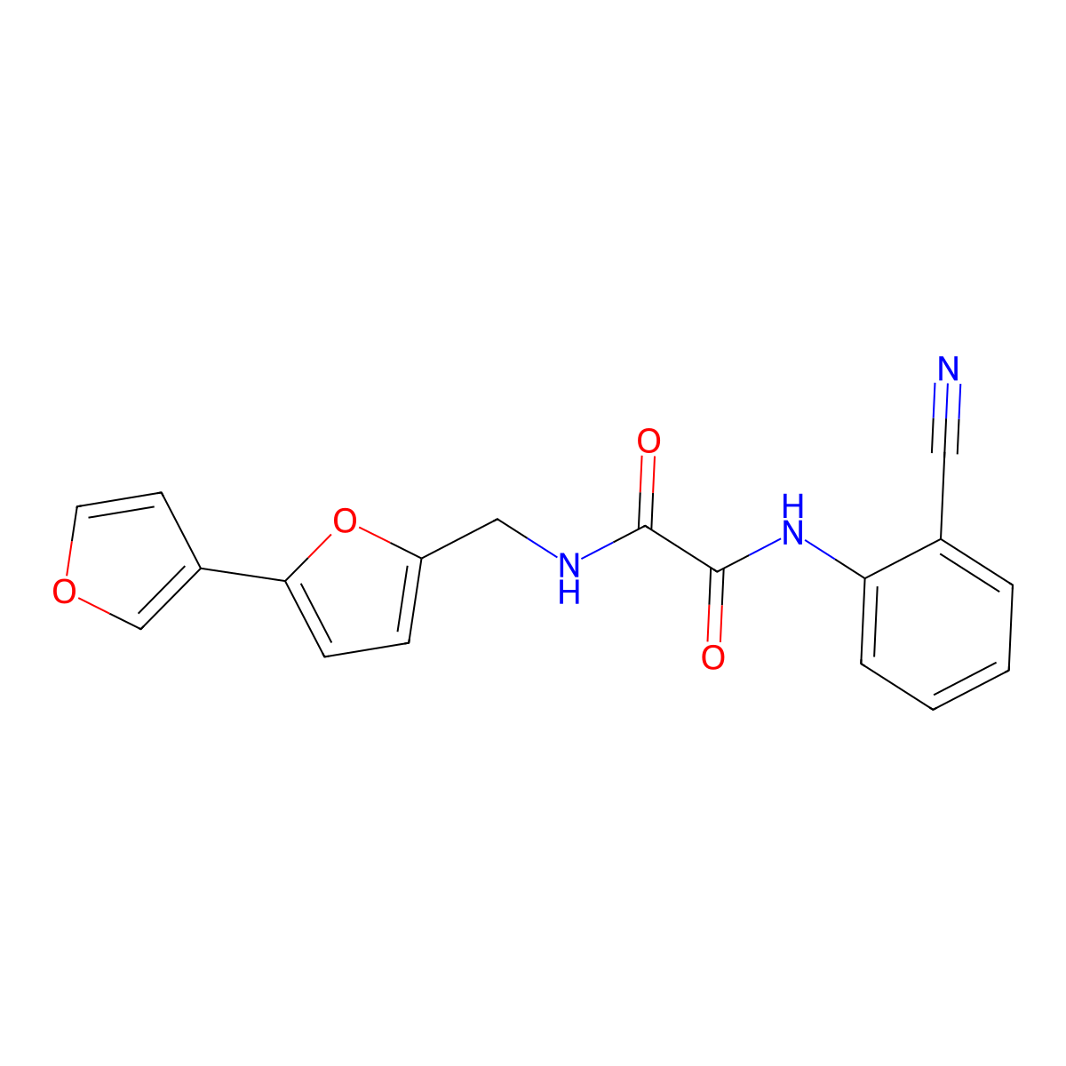 N1-([2,3'-bifuran]-5-ylmethyl)-N2-(2-cyanophenyl)oxalamide molecular structure, CAS 2034442-75-4