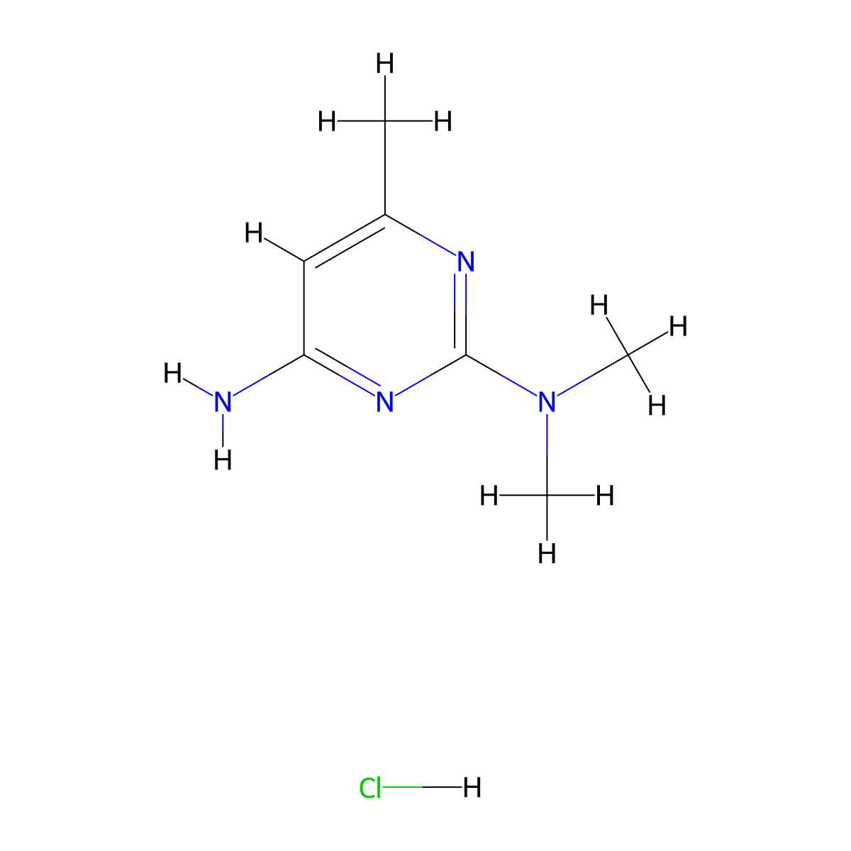 N2,N2,6-trimethylpyrimidine-2,4-diamine hydrochloride molecular structure, CAS 2034442-76-5