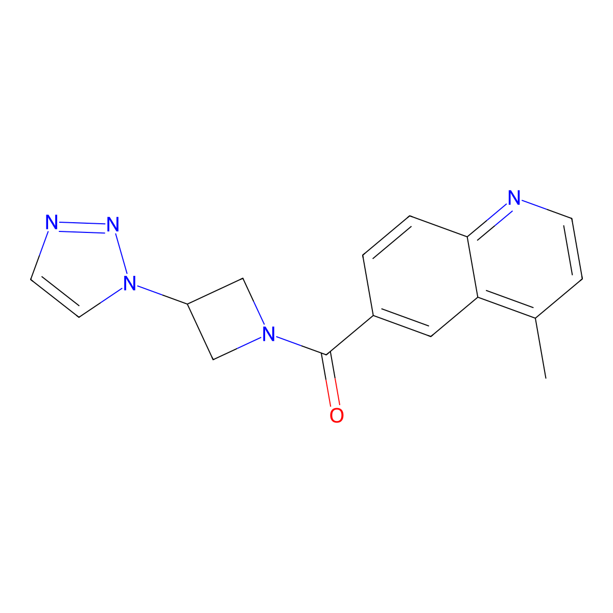 (3-(1H-1,2,3-triazol-1-yl)azetidin-1-yl)(4-methylquinolin-6-yl)methanone molecular structure, CAS 2034442-82-3