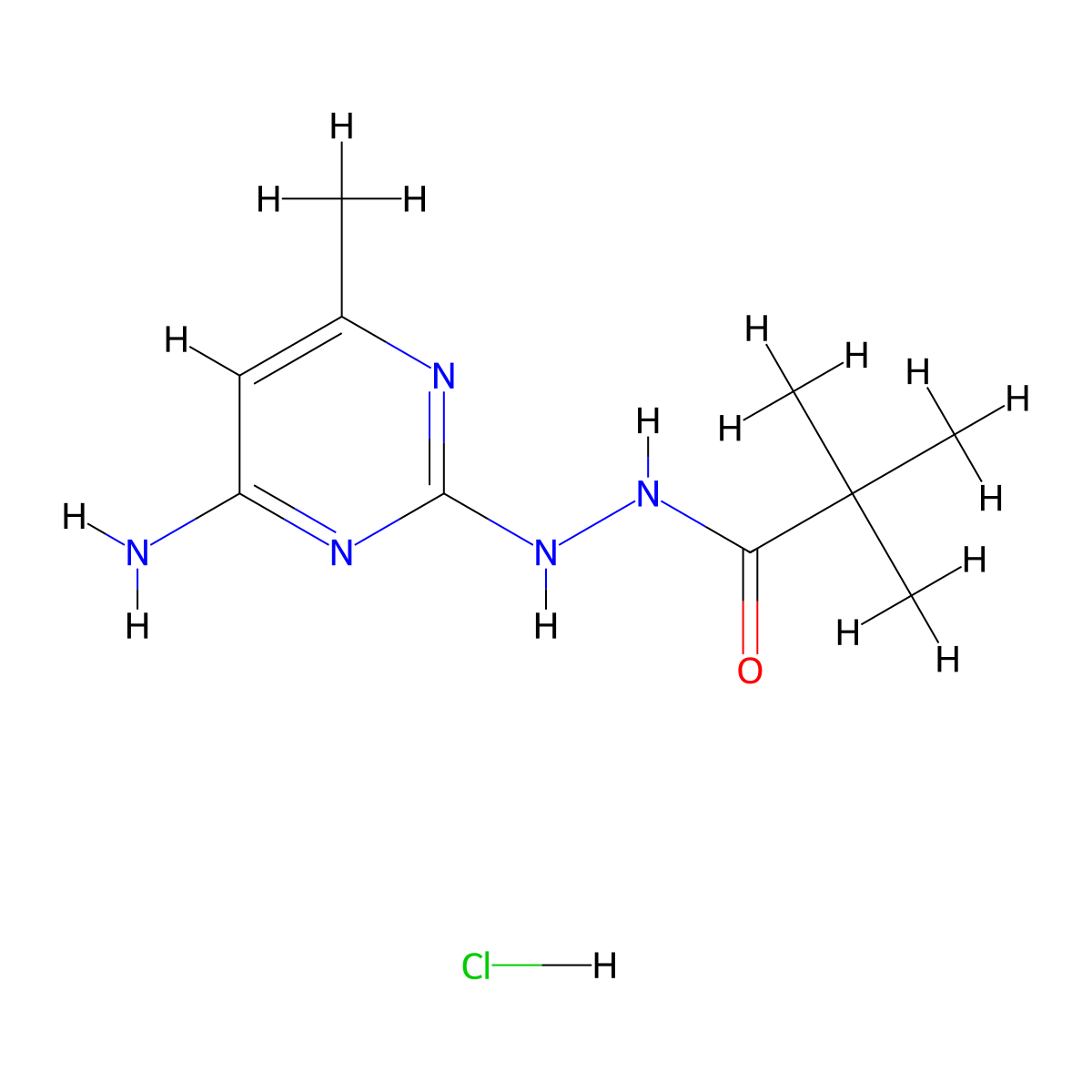 N'-(4-amino-6-methylpyrimidin-2-yl)pivalohydrazide hydrochloride molecular structure, CAS 2034442-88-9