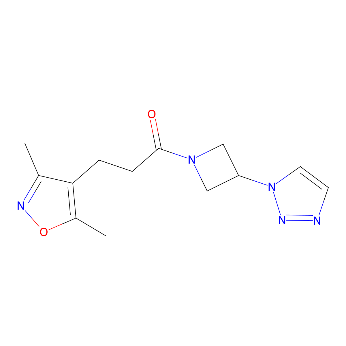 1-(3-(1H-1,2,3-triazol-1-yl)azetidin-1-yl)-3-(3,5-dimethylisoxazol-4-yl)propan-1-one molecular structure, CAS 2034442-96-9