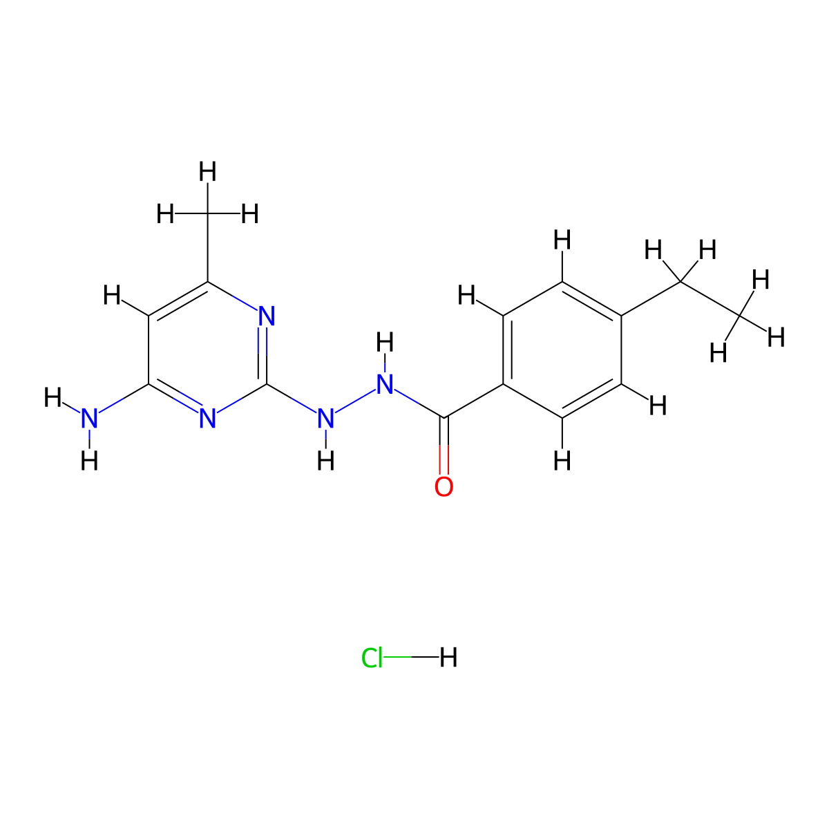 N'-(4-amino-6-methylpyrimidin-2-yl)-4-ethylbenzohydrazide hydrochloride molecular structure, CAS 2034443-03-1