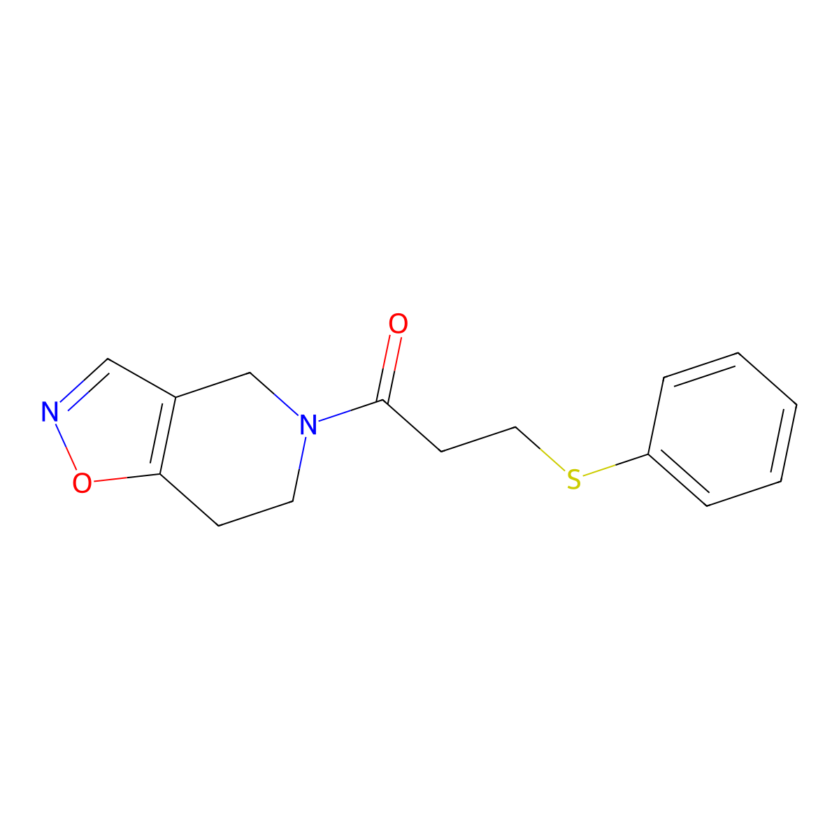 1-(6,7-dihydroisoxazolo[4,5-c]pyridin-5(4H)-yl)-3-(phenylthio)propan-1-one molecular structure, CAS 2034443-04-2