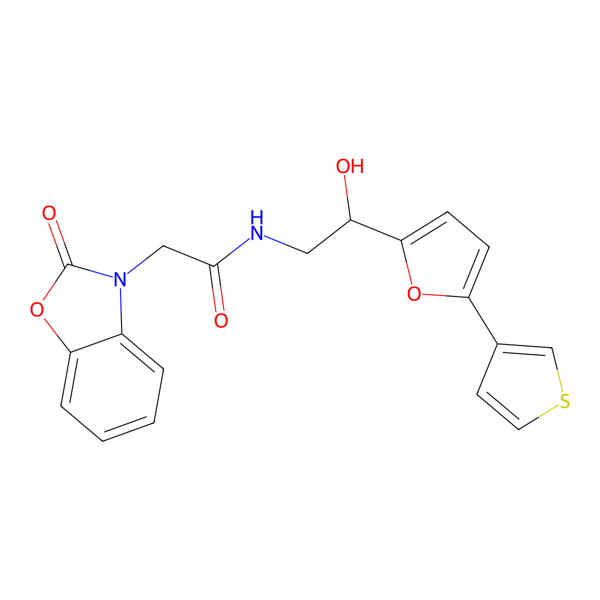 N-(2-hydroxy-2-(5-(thiophen-3-yl)furan-2-yl)ethyl)-2-(2-oxobenzo[d]oxazol-3(2H)-yl)acetamide molecular structure, CAS 2034443-13-3