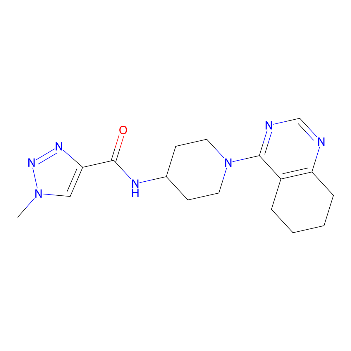 1-methyl-N-(1-(5,6,7,8-tetrahydroquinazolin-4-yl)piperidin-4-yl)-1H-1,2,3-triazole-4-carboxamide molecular structure, CAS 2034443-16-6