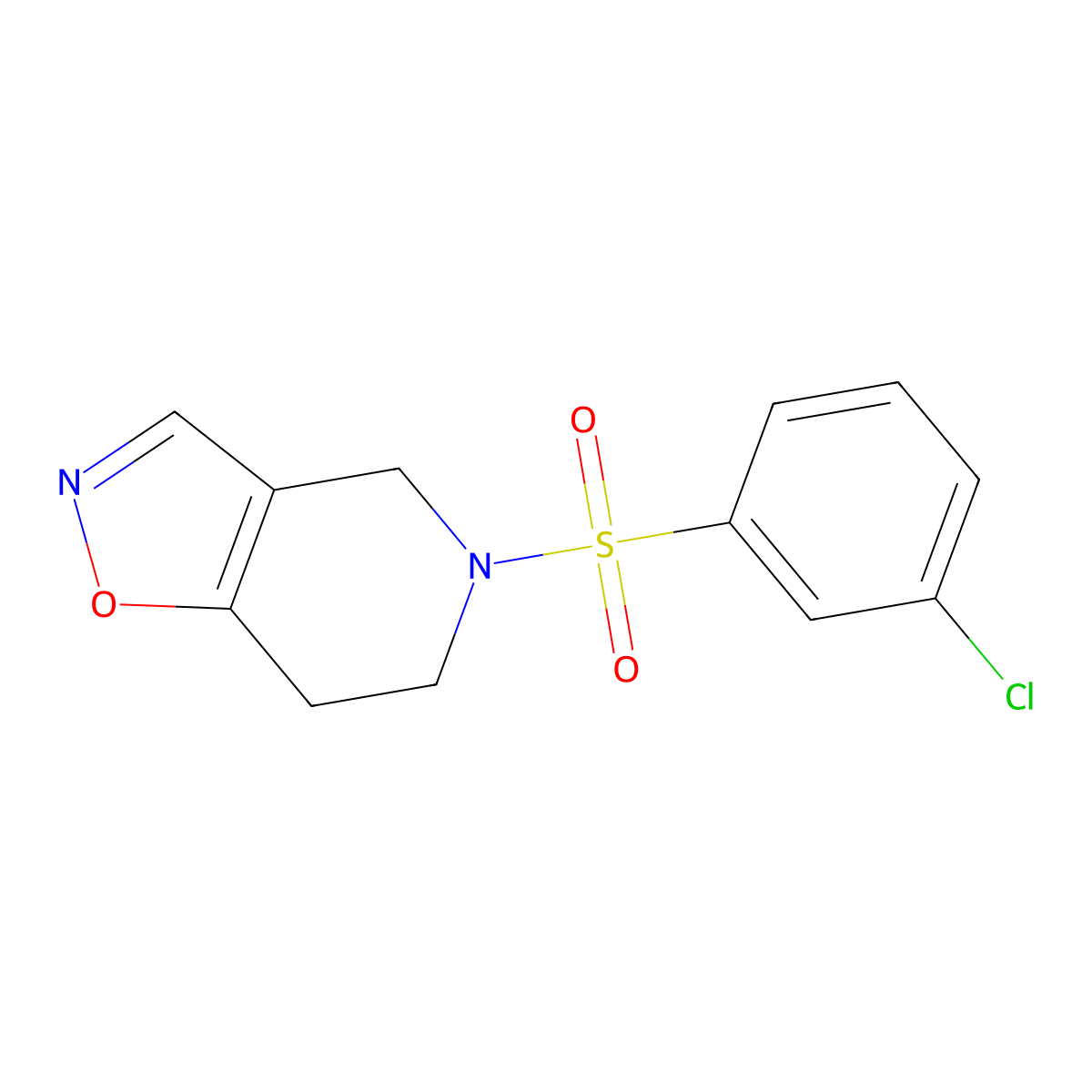 5-((3-Chlorophenyl)sulfonyl)-4,5,6,7-tetrahydroisoxazolo[4,5-c]pyridine molecular structure, CAS 2034443-17-7