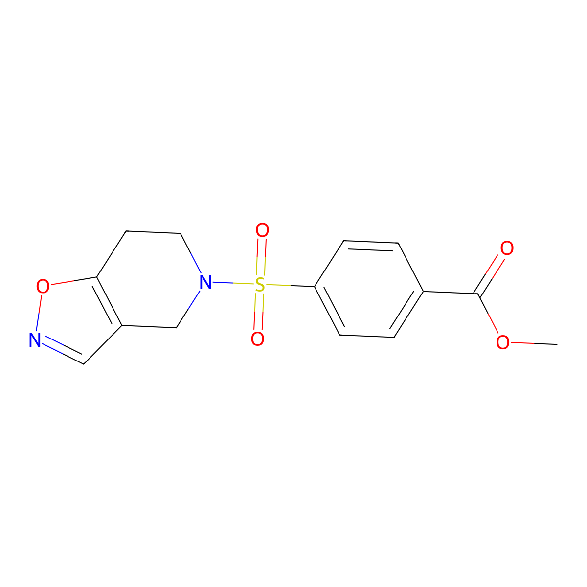 methyl 4-((6,7-dihydroisoxazolo[4,5-c]pyridin-5(4H)-yl)sulfonyl)benzoate molecular structure, CAS 2034443-20-2