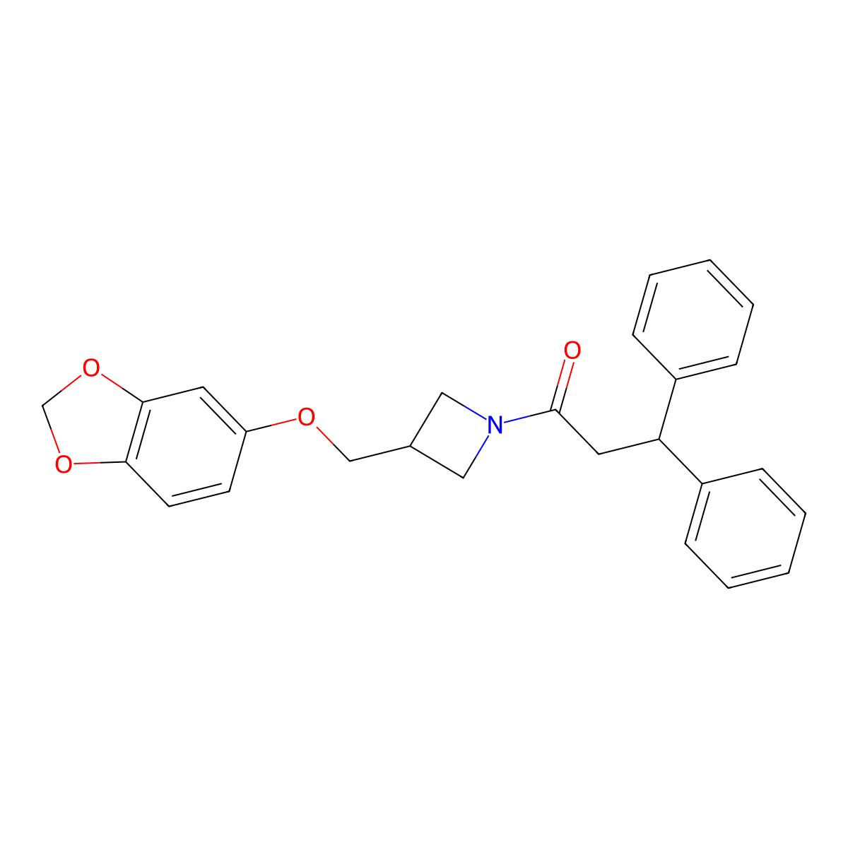 1-(3-((Benzo[d][1,3]dioxol-5-yloxy)methyl)azetidin-1-yl)-3,3-diphenylpropan-1-one molecular structure, CAS 2034443-21-3