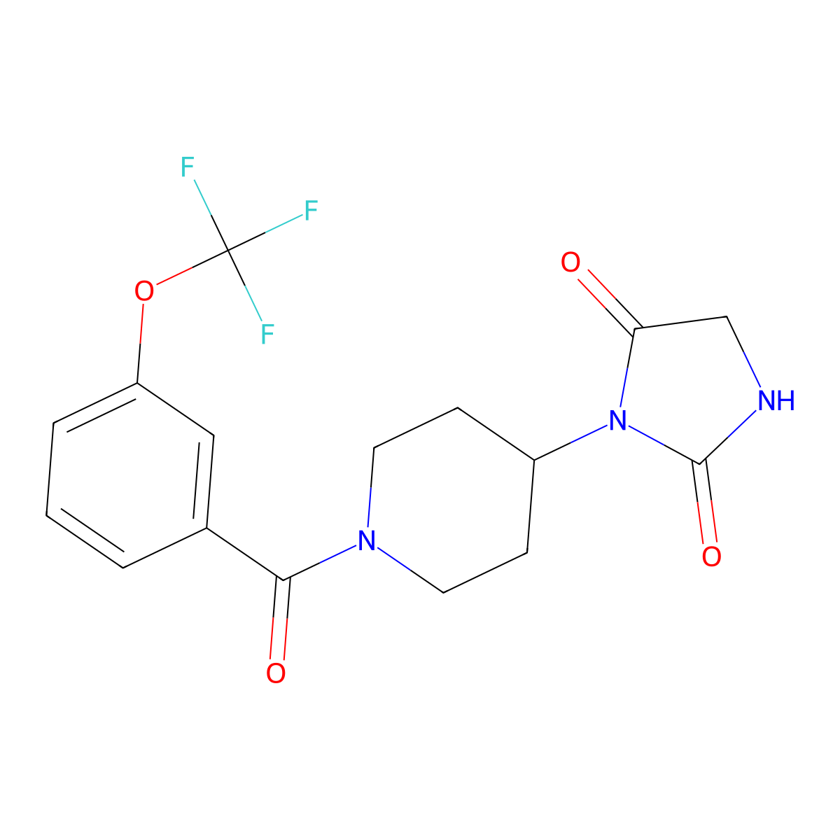3-{1-[3-(Trifluoromethoxy)benzoyl]piperidin-4-yl}imidazolidine-2,4-dione molecular structure, CAS 2034443-33-7