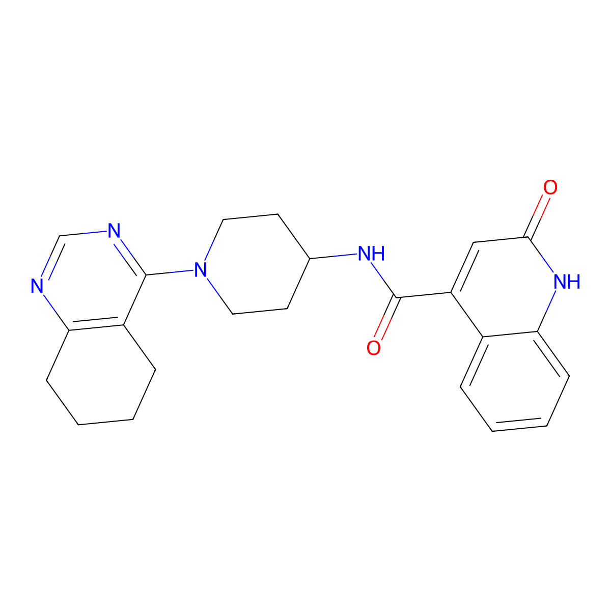 2-hydroxy-N-(1-(5,6,7,8-tetrahydroquinazolin-4-yl)piperidin-4-yl)quinoline-4-carboxamide molecular structure, CAS 2034443-34-8