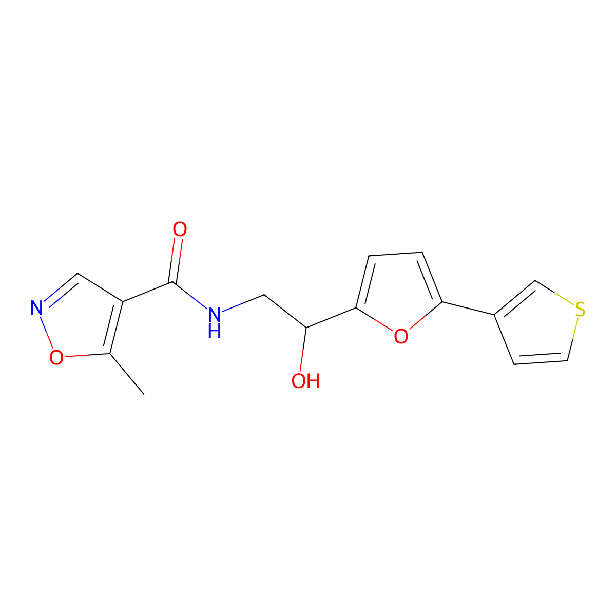 N-(2-hydroxy-2-(5-(thiophen-3-yl)furan-2-yl)ethyl)-5-methylisoxazole-4-carboxamide molecular structure, CAS 2034443-35-9