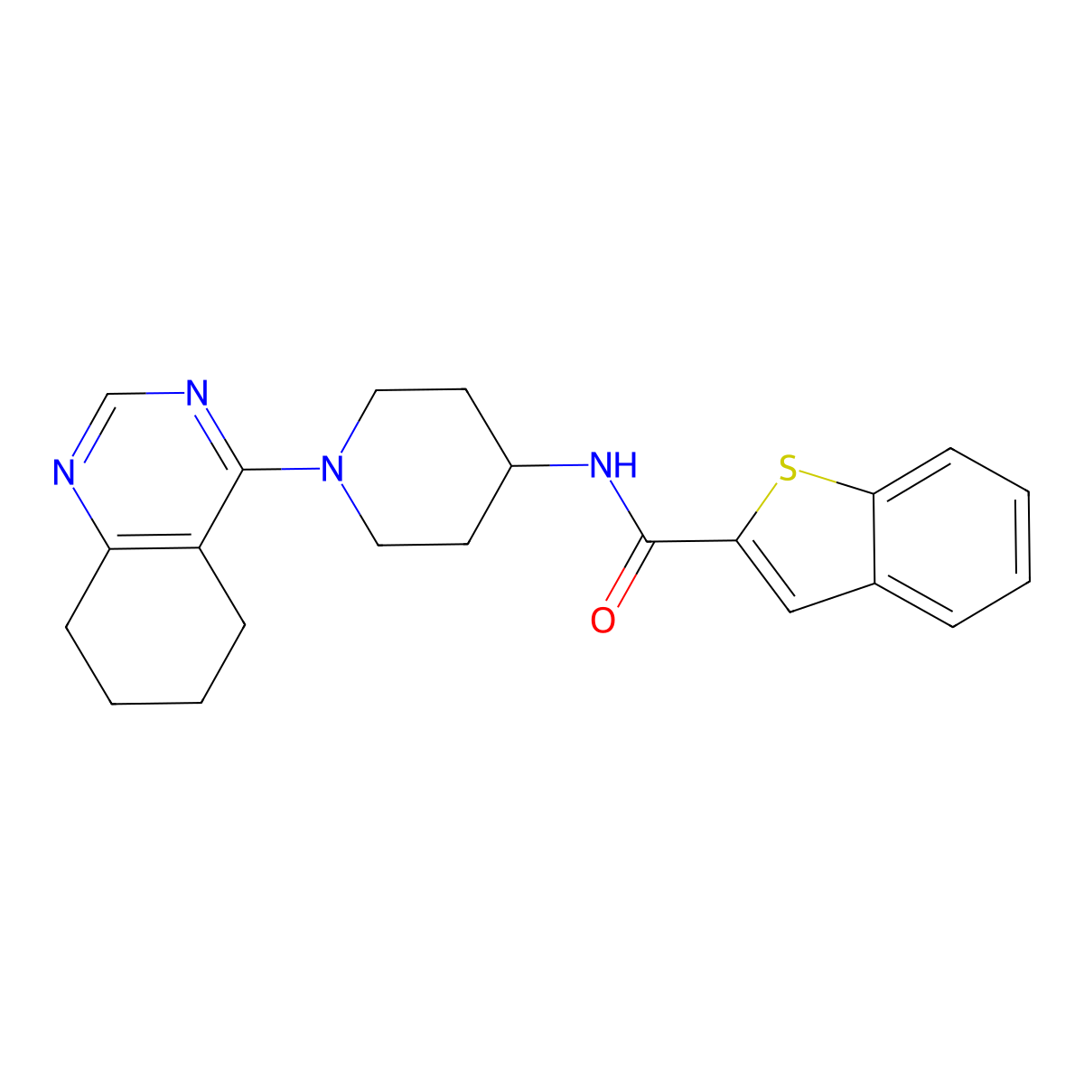 N-(1-(5,6,7,8-tetrahydroquinazolin-4-yl)piperidin-4-yl)benzo[b]thiophene-2-carboxamide molecular structure, CAS 2034443-41-7