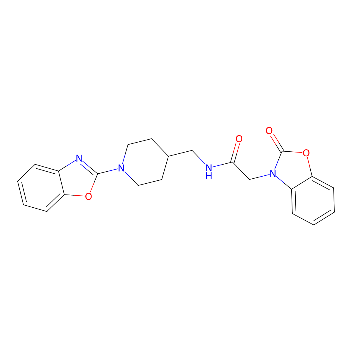 N-((1-(benzo[d]oxazol-2-yl)piperidin-4-yl)methyl)-2-(2-oxobenzo[d]oxazol-3(2H)-yl)acetamide molecular structure, CAS 2034443-43-9
