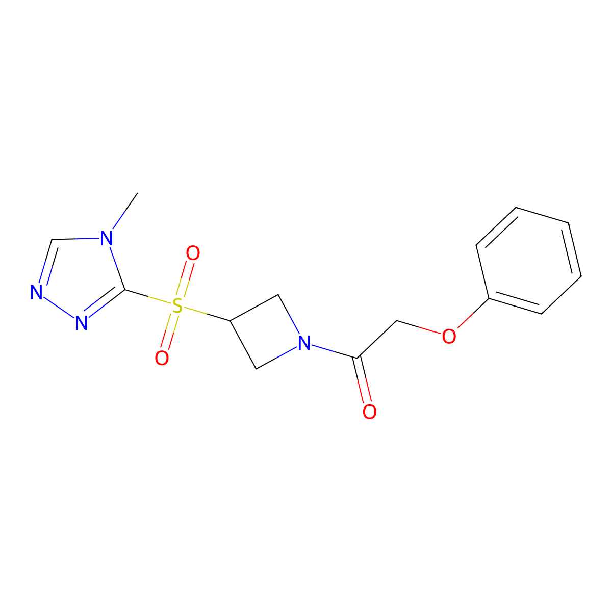 1-(3-((4-methyl-4H-1,2,4-triazol-3-yl)sulfonyl)azetidin-1-yl)-2-phenoxyethanone molecular structure, CAS 2034443-44-0