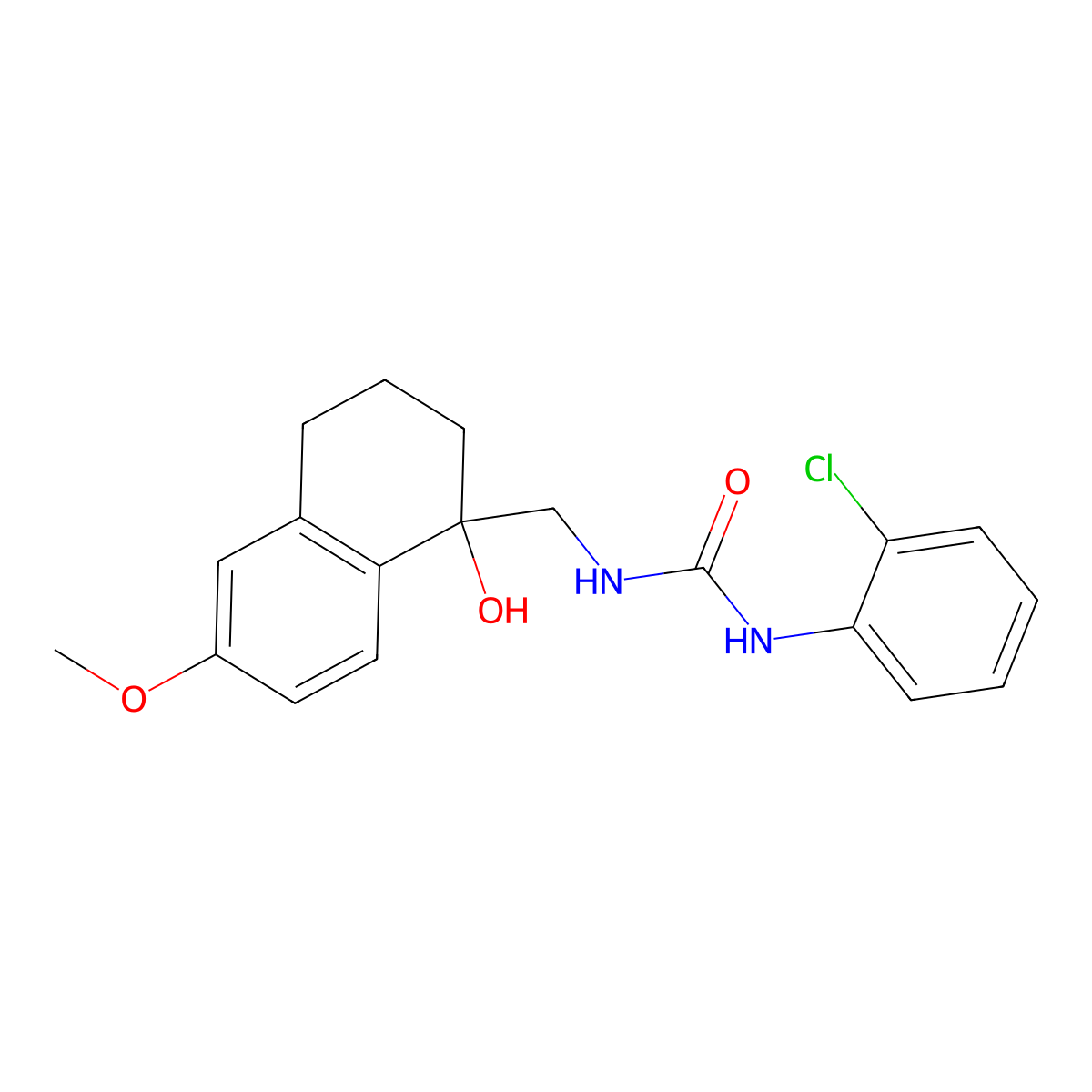 1-(2-Chlorophenyl)-3-[(1-hydroxy-6-methoxy-1,2,3,4-tetrahydronaphthalen-1-yl)methyl]urea molecular structure, CAS 2034443-51-9
