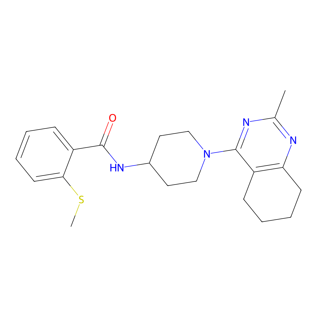 N-(1-(2-methyl-5,6,7,8-tetrahydroquinazolin-4-yl)piperidin-4-yl)-2-(methylthio)benzamide molecular structure, CAS 2034443-52-0