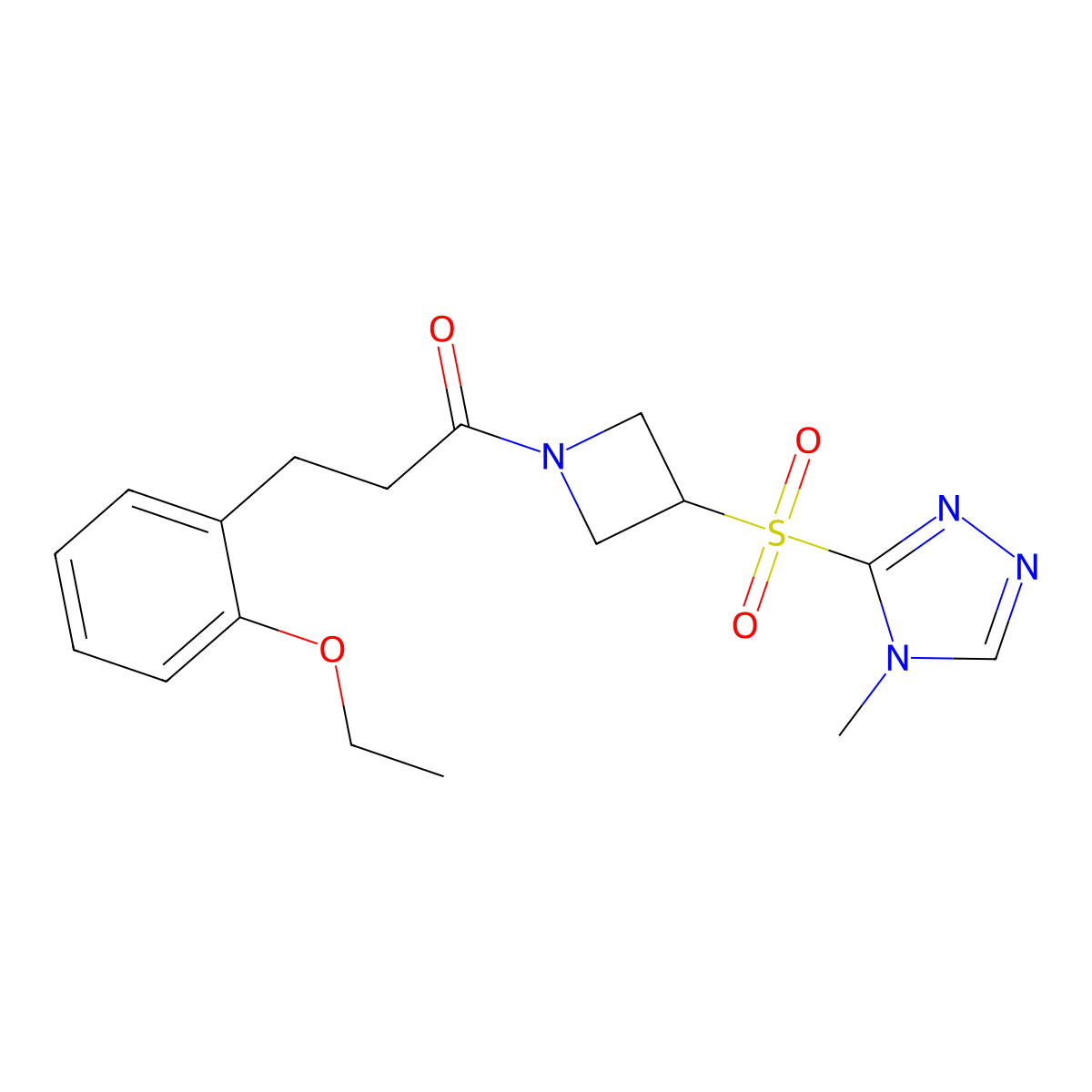 3-(2-ethoxyphenyl)-1-(3-((4-methyl-4H-1,2,4-triazol-3-yl)sulfonyl)azetidin-1-yl)propan-1-one molecular structure, CAS 2034443-65-5