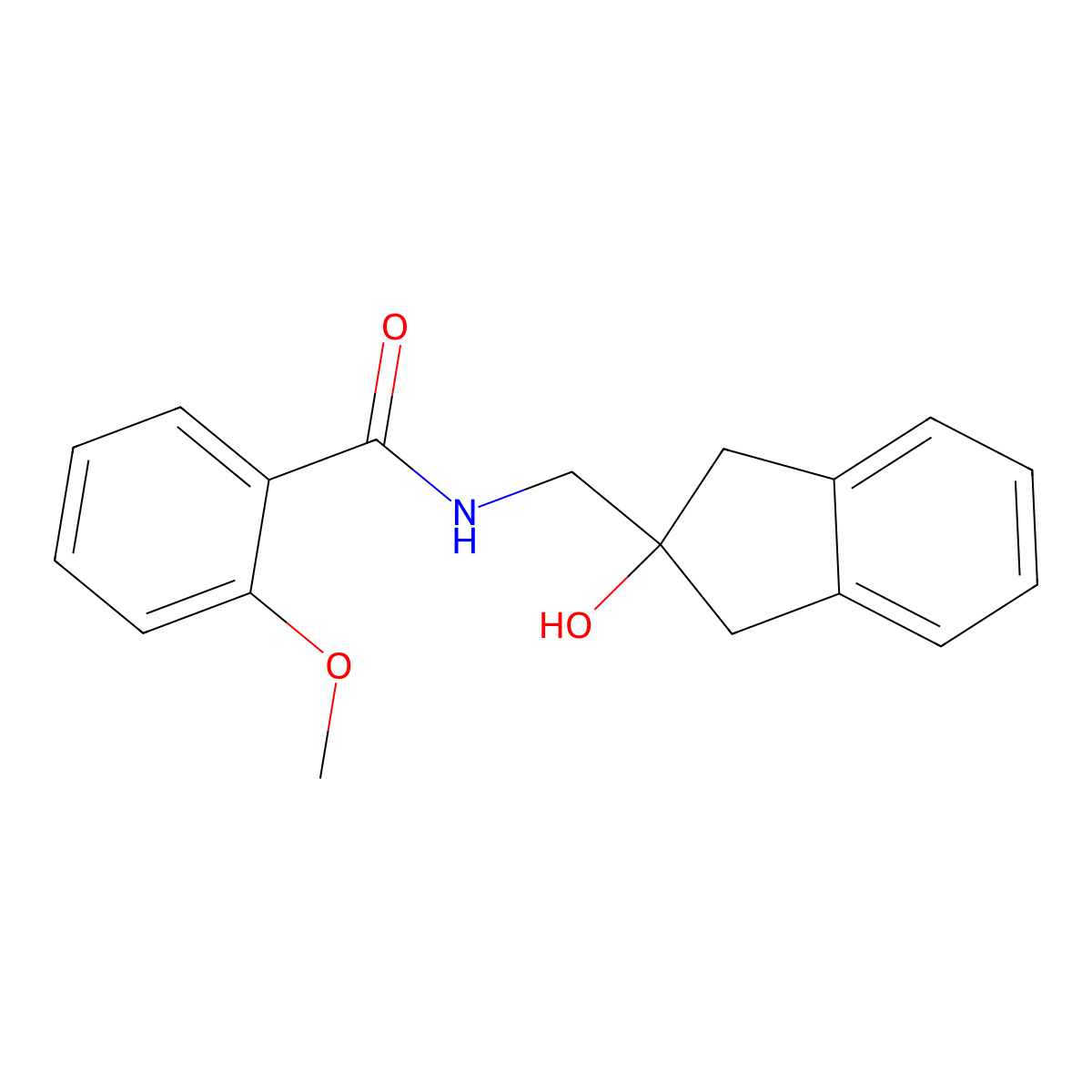 N-[(2-hydroxy-2,3-dihydro-1H-inden-2-yl)methyl]-2-methoxybenzamide molecular structure, CAS 2034443-70-2