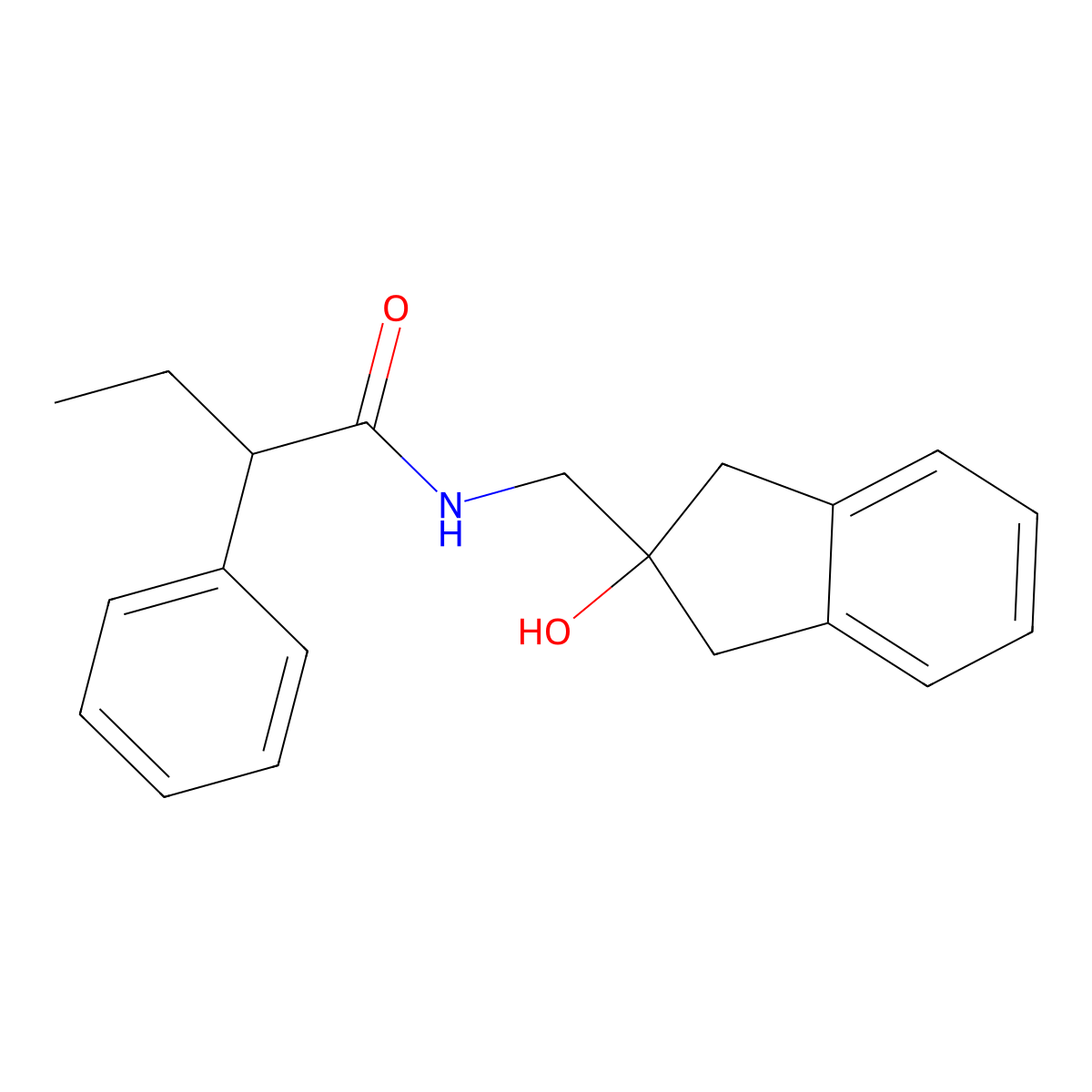 N-[(2-hydroxy-2,3-dihydro-1H-inden-2-yl)methyl]-2-phenylbutanamide molecular structure, CAS 2034443-79-1