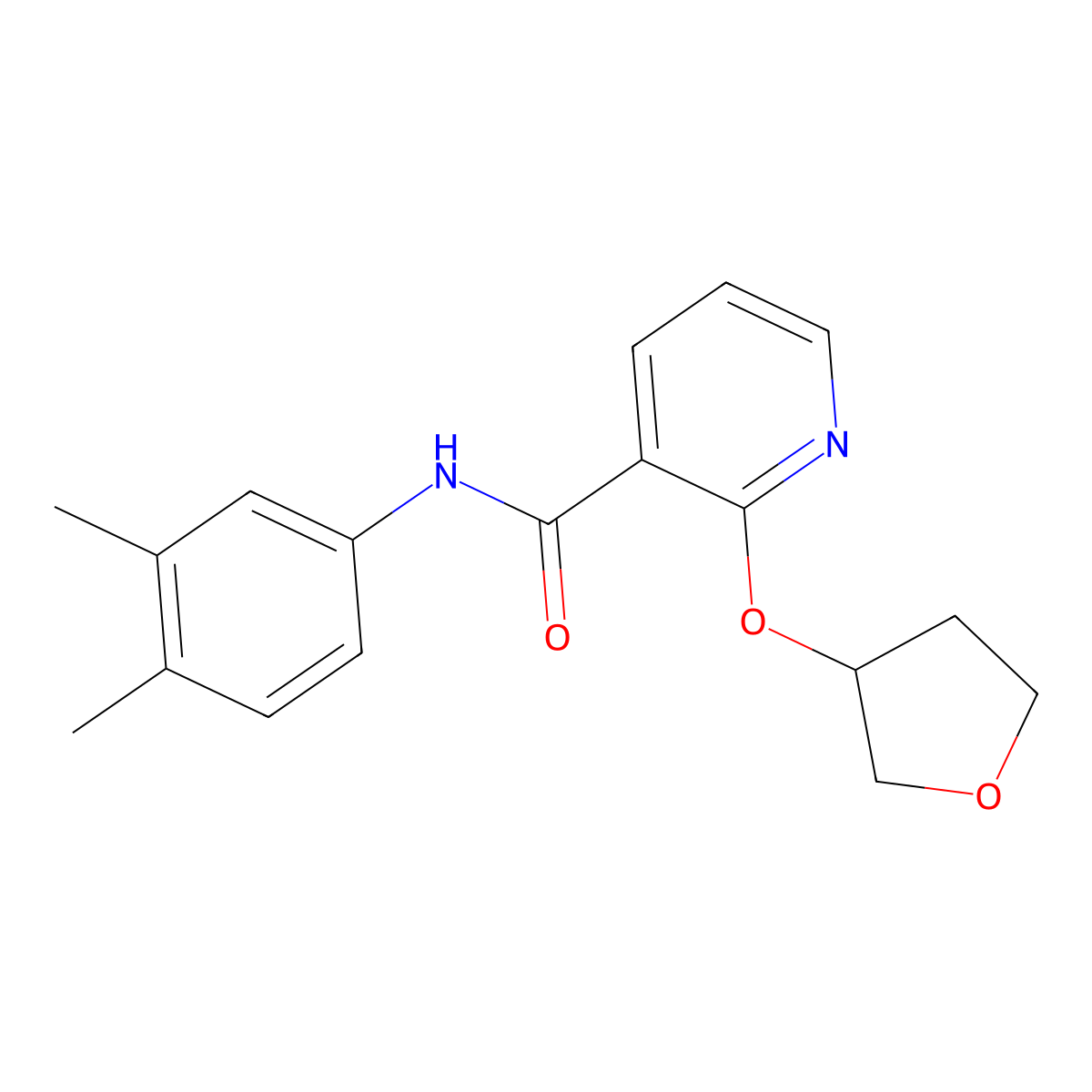 N-(3,4-dimethylphenyl)-2-((tetrahydrofuran-3-yl)oxy)nicotinamide molecular structure, CAS 2034443-95-1