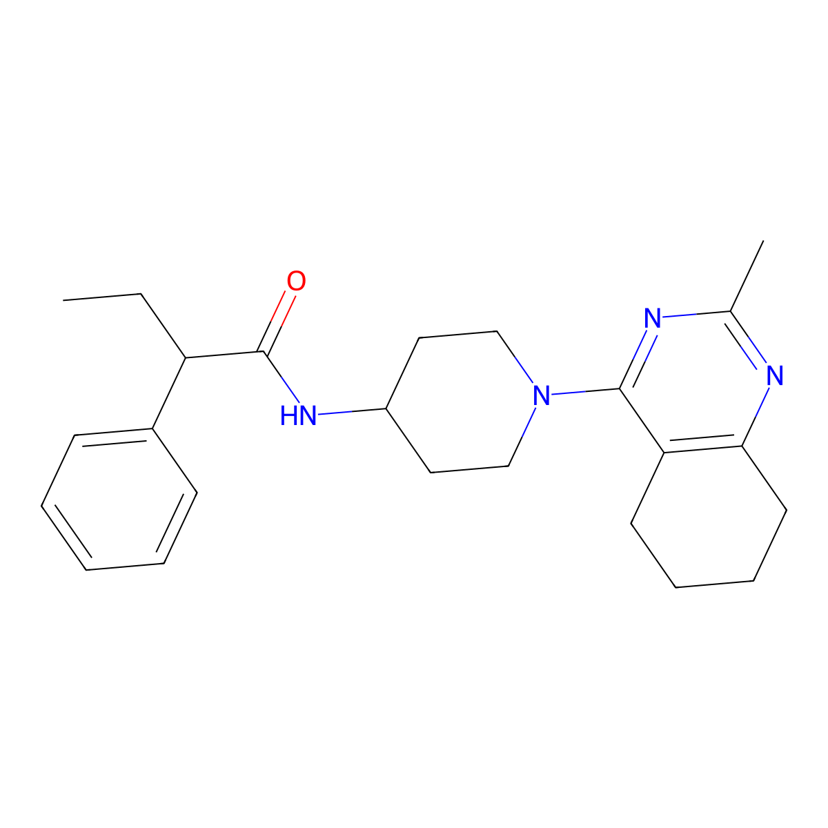 N-[1-(2-methyl-5,6,7,8-tetrahydroquinazolin-4-yl)piperidin-4-yl]-2-phenylbutanamide molecular structure, CAS 2034443-98-4